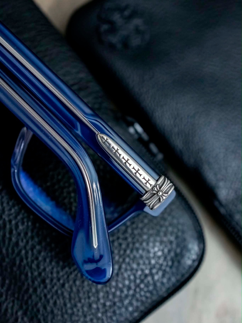 Rare Authentic Chrome Hearts Pen 15 Blue Frame Sunglasses - Picture 4 of 6